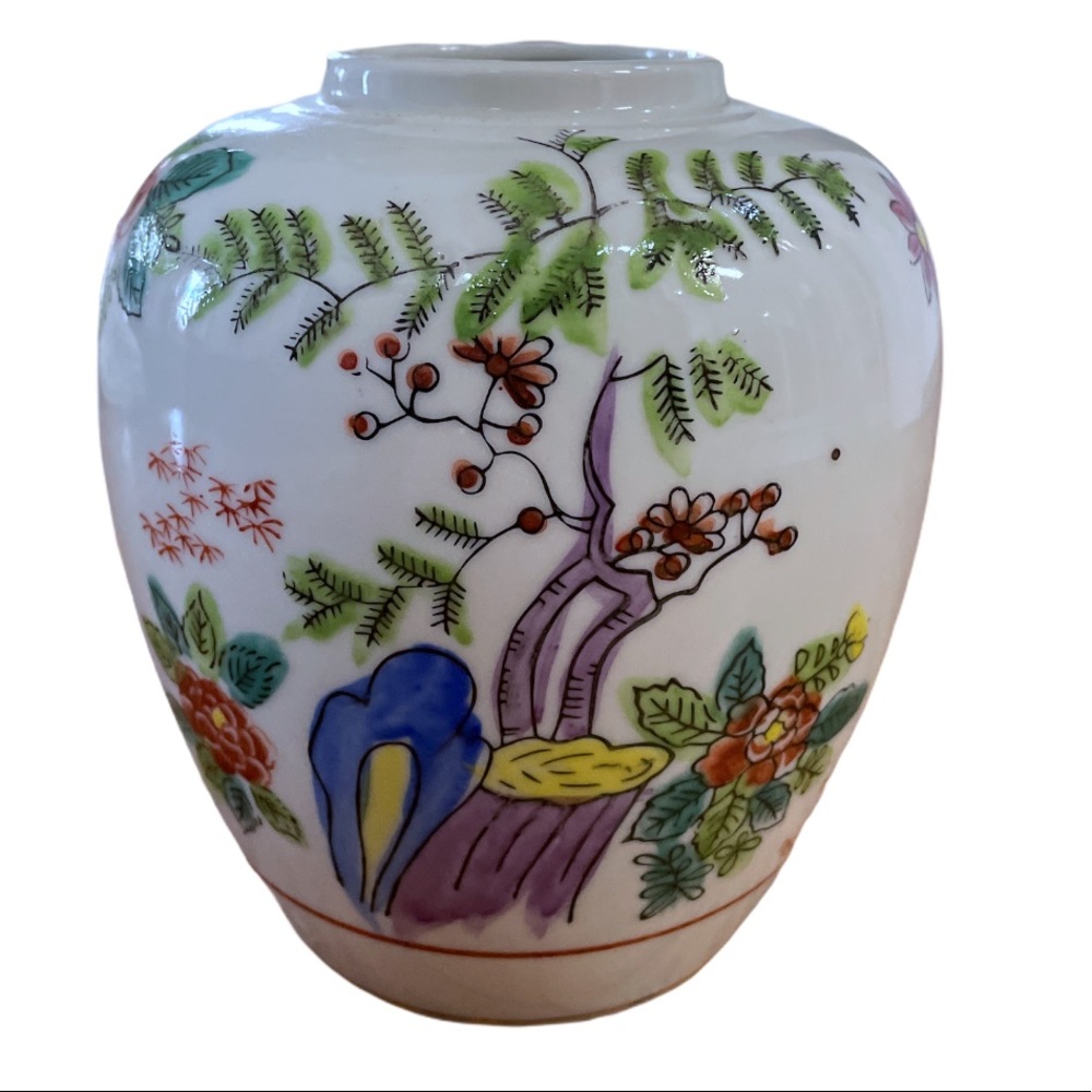 Made In Japan Painted Ginger Jar Vase